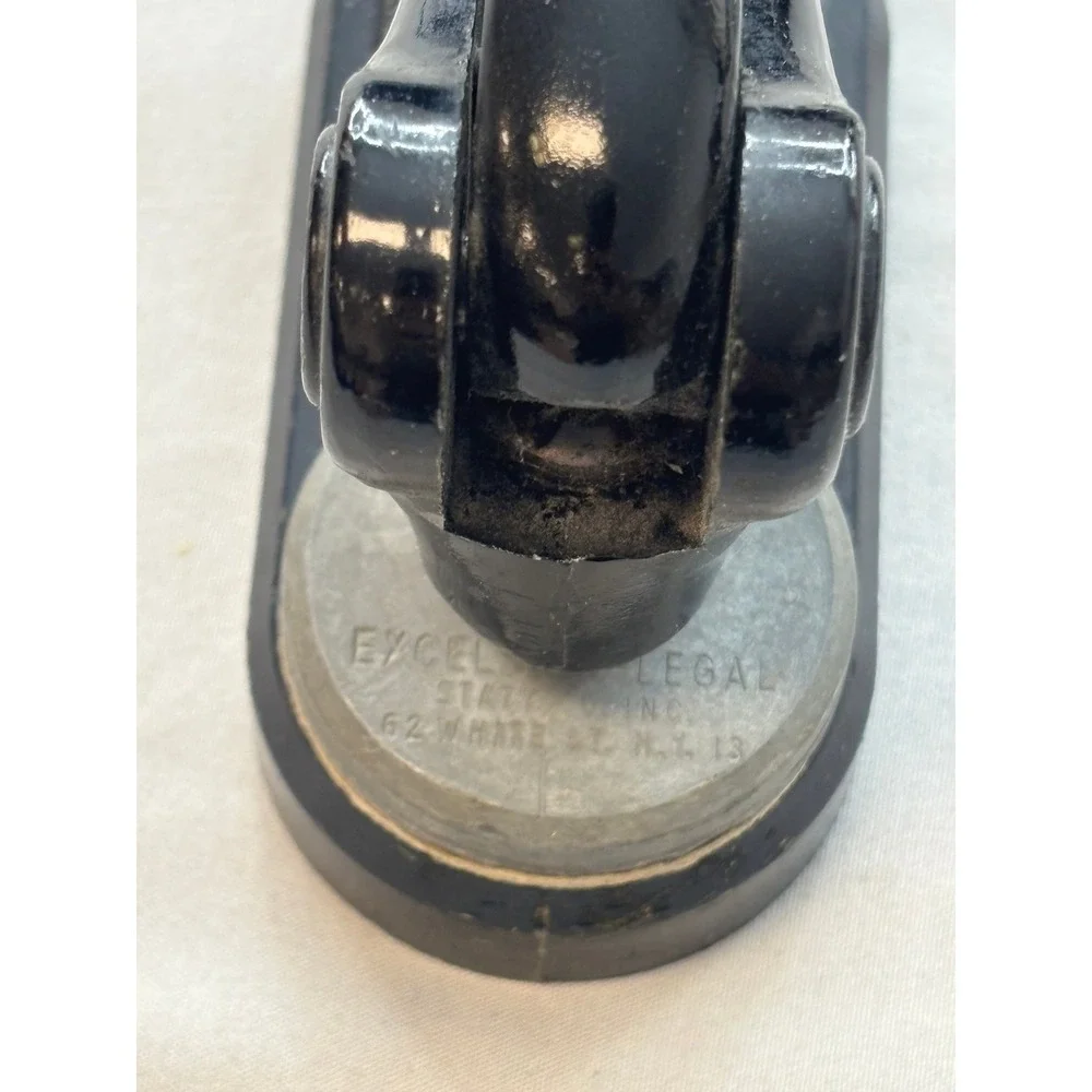 Vintage Excel Legal Stationery Inc Notary Seal Embosser Black Cast Metal NY 13